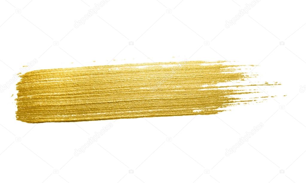 Gold paint brush stroke.