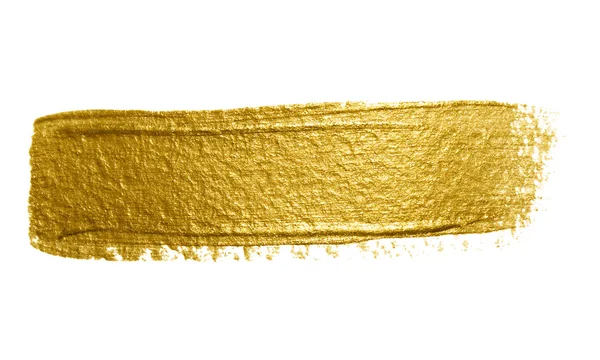 Arany festékkel ecsetvonás. — Stock Fotó