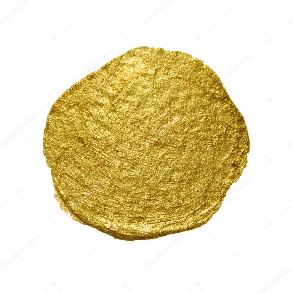 Gold paint brush circle dot.