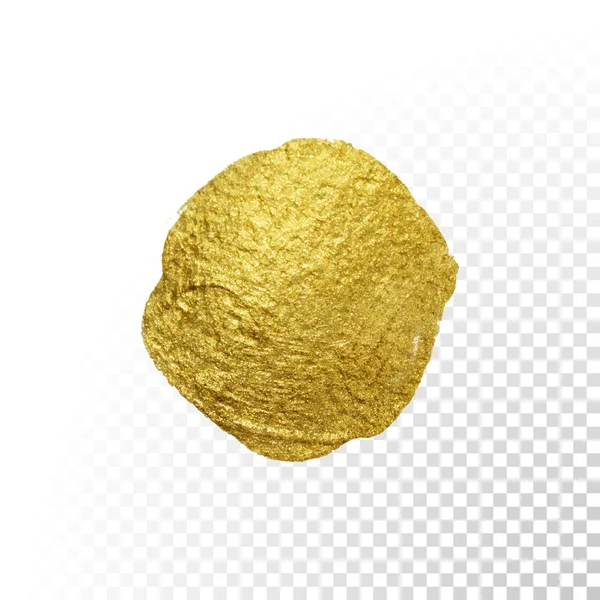 Векторна золота фарба пензля коло пляма . — стоковий вектор