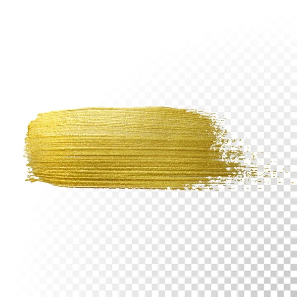 Vector gold paint brush stroke. — Stock Vector