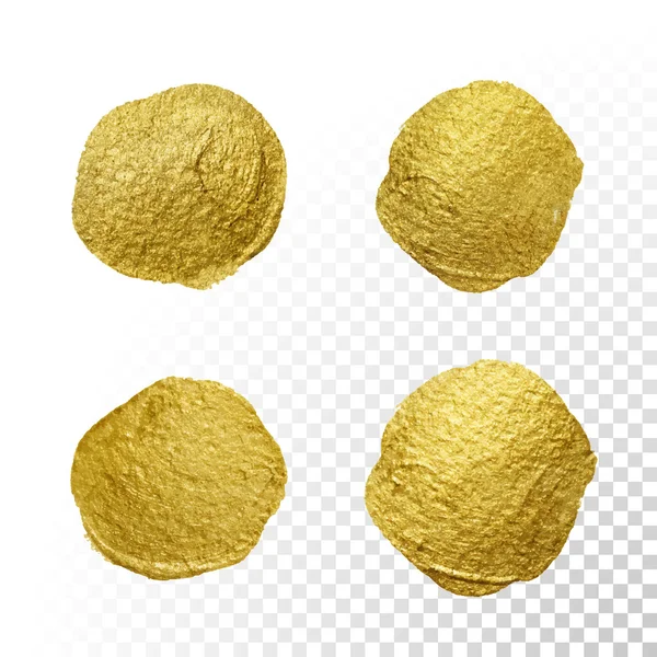 Conjunto de textura de mancha de mancha de círculo de pintura vectorial oro . — Vector de stock