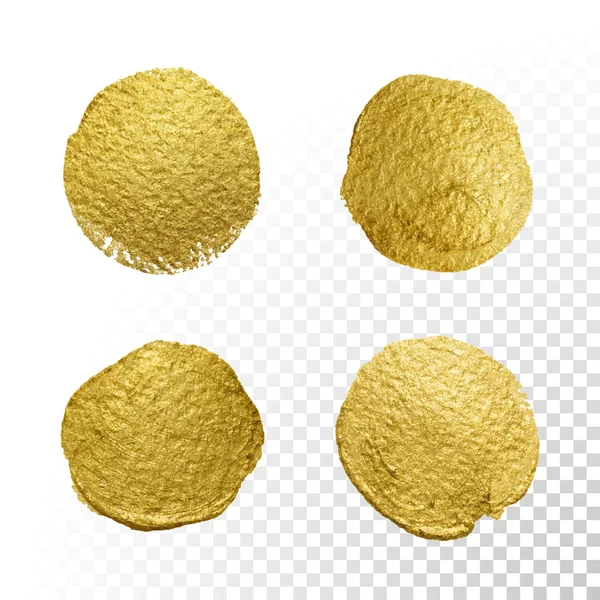 Conjunto de textura de mancha de mancha de círculo de pintura vectorial oro . — Vector de stock