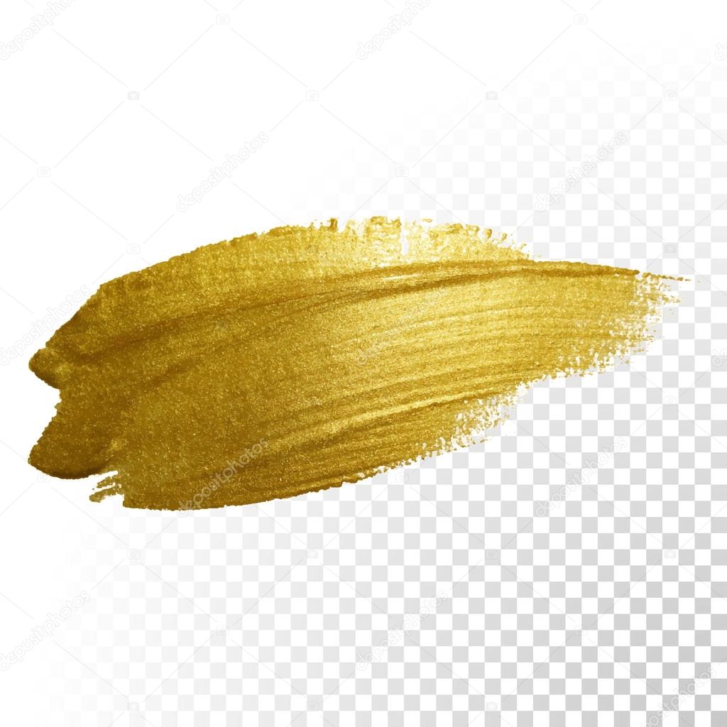 Vector gold paint brush stroke. 