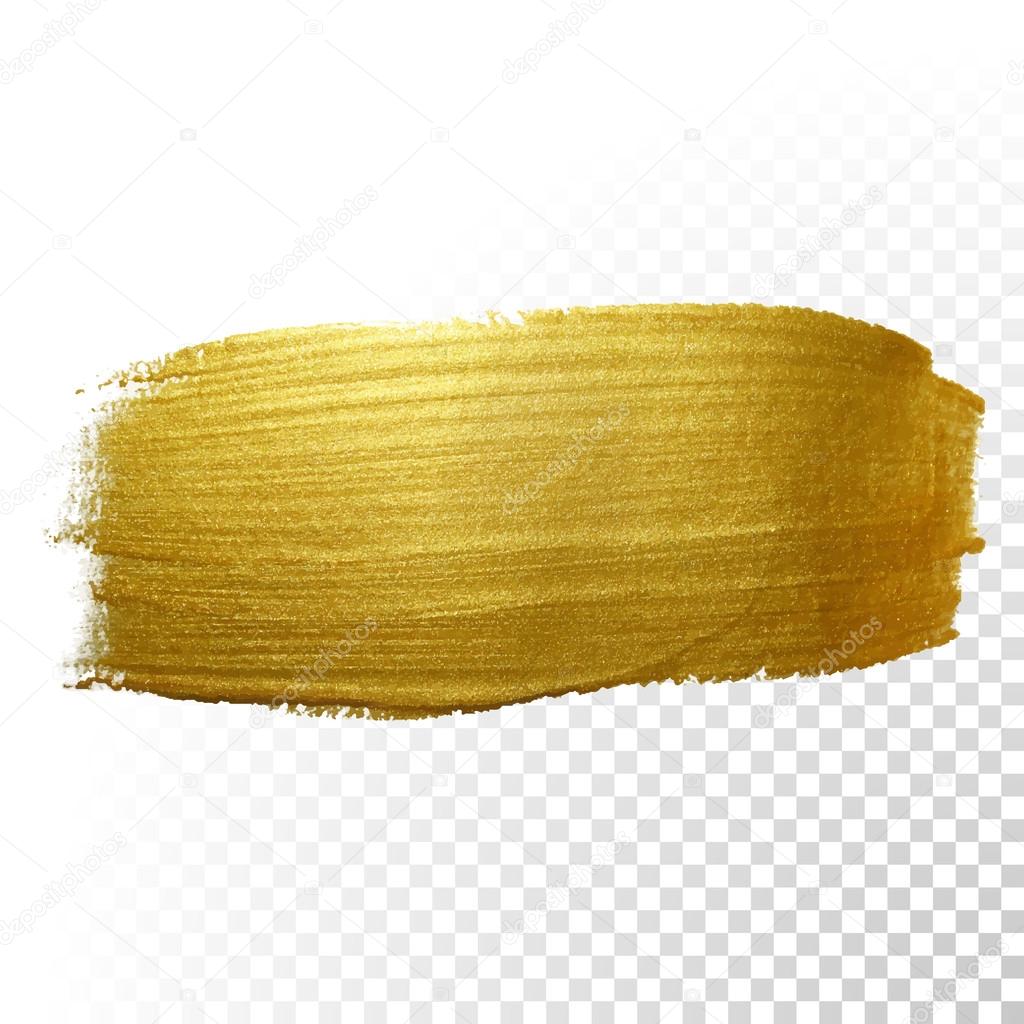 Vector gold paint brush stroke. 