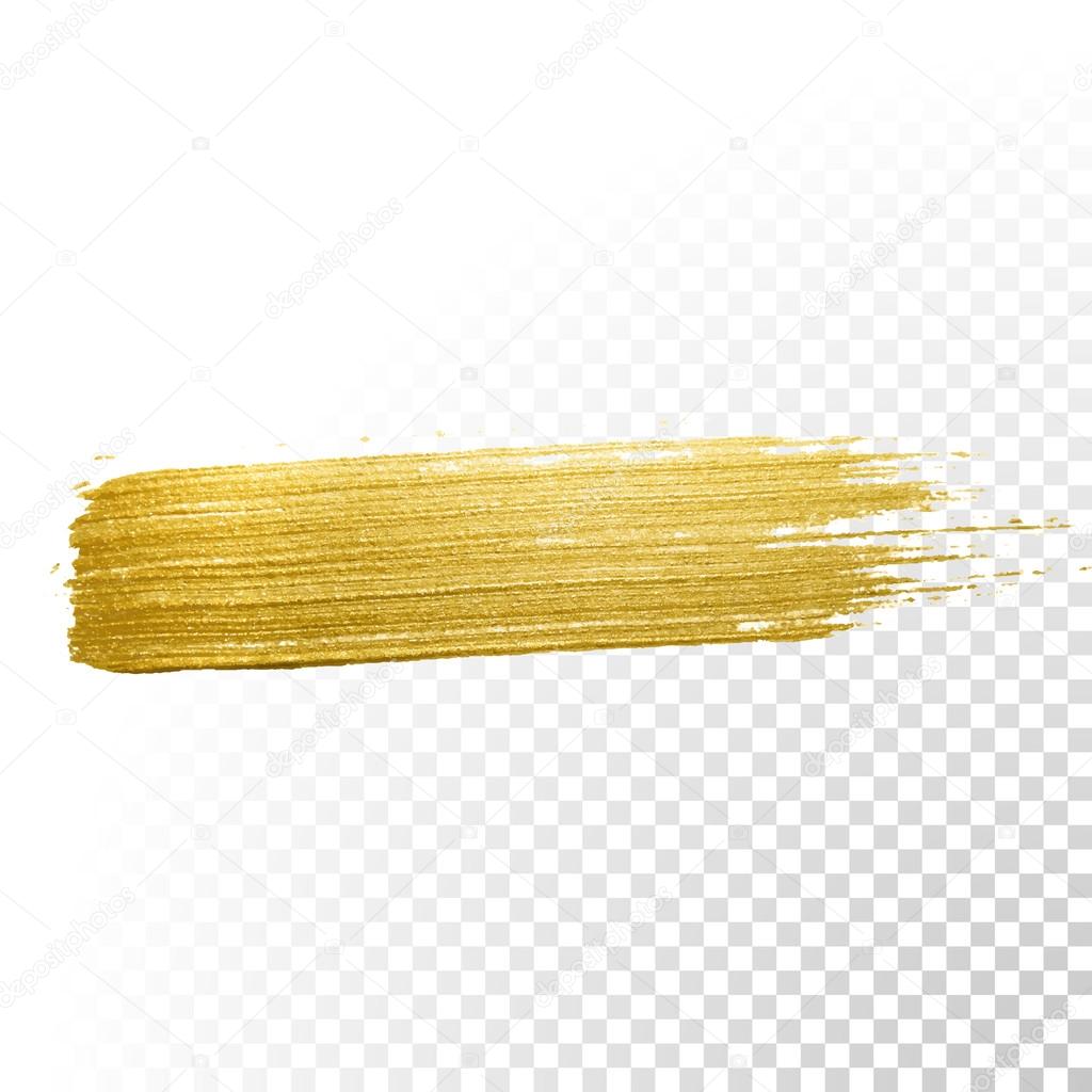 Vector gold paint brush stroke. 