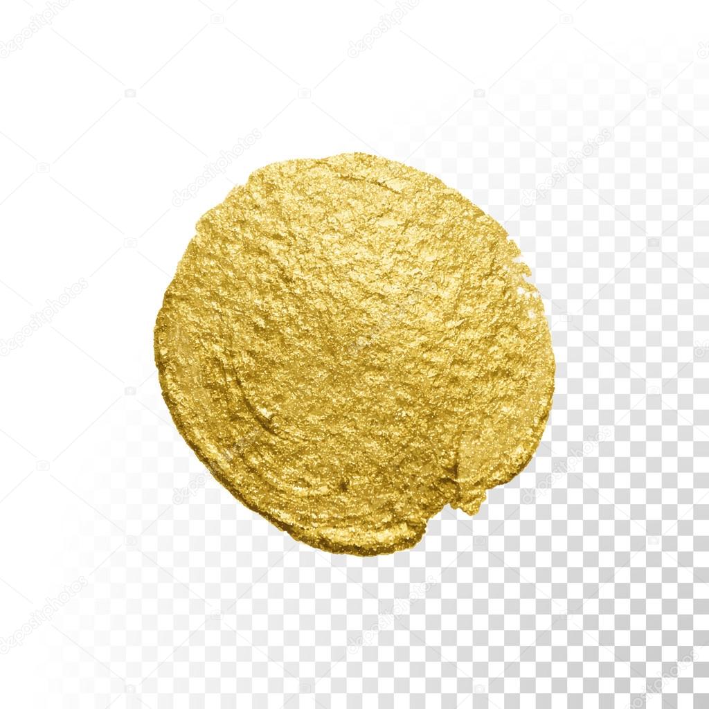 Vector gold paint brush circle stain.