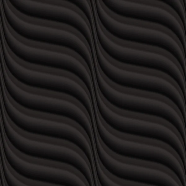 ベクトル黒波テクスチャのシームレス背景パネル — ストックベクタ