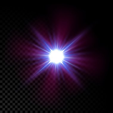 Lens flare yıldız ışık parlayan vektör