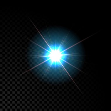 Lens flare yıldız ışık parlayan vektör