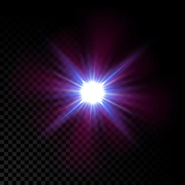 Vecteur lumineux lentille fusée éclairante étoile — Image vectorielle