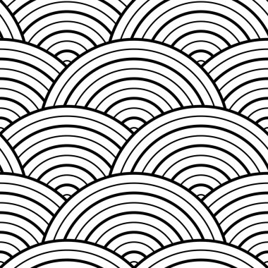 Vektör geometrik sorunsuz Asya tarzı ölçeği ark desen arka plan.