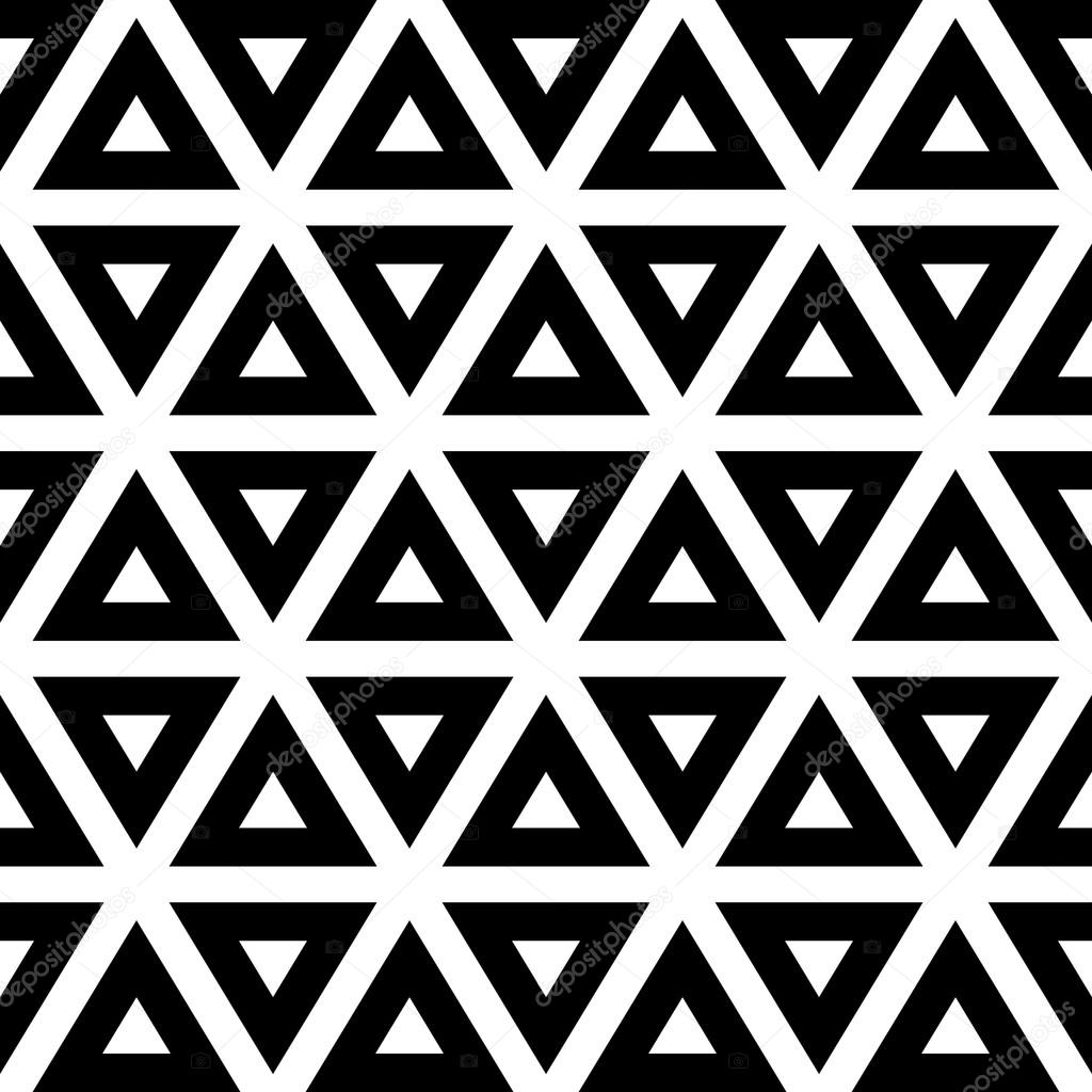 Vector geometric seamless balck triangle pattern background.