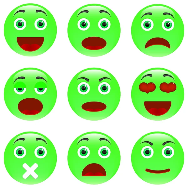 Satz von Emoticons. Emoji-Set — Stockvektor