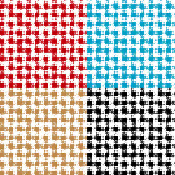 Набор клетчатых бесшовных шаблонов. Плейды, скатерти
