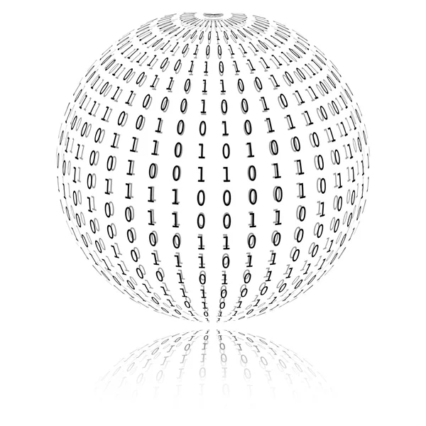 球体形式的二进制代码 — 图库矢量图片