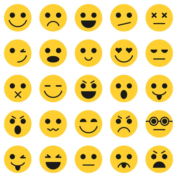 Conjunto de Emoticonos. Conjunto de Emoji. Iconos emoticonos. Emoticon diseño plano. Colección Emoticon — Vector de stock