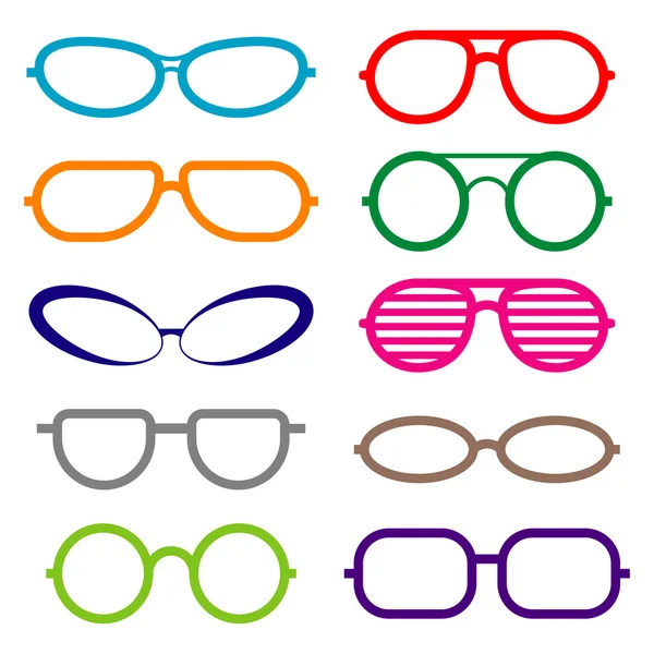 Set of glasses isolated. Glasses icons. — Stock Vector