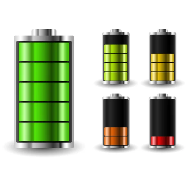Estado da carga da bateria. Acumulador de recarga . — Vetor de Stock