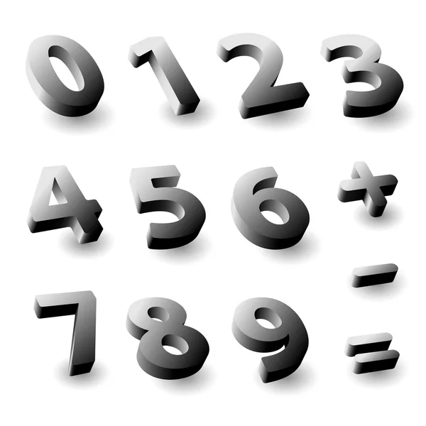 Set of 3d numbers. — Stock Vector