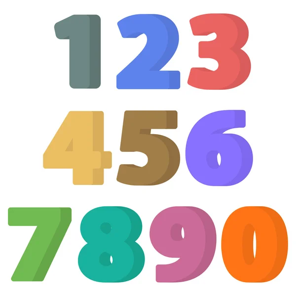 Set of flat numbers. — Stock Vector