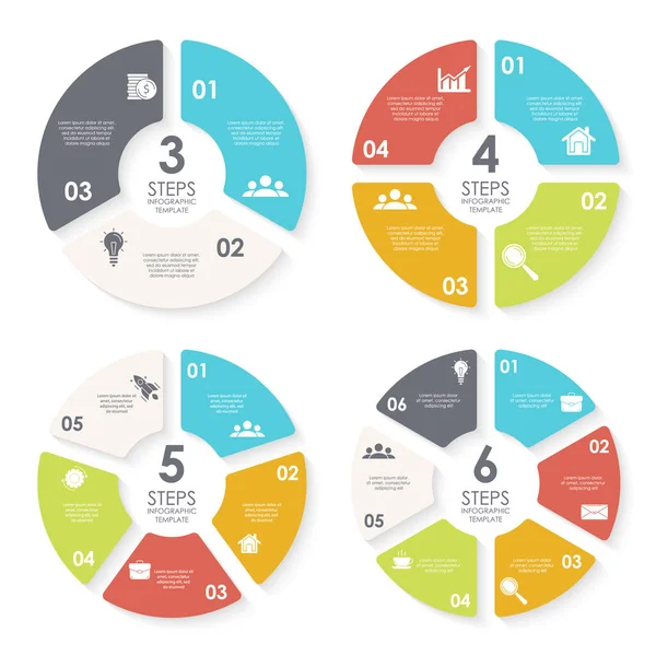 Set Template Circle Diagram Options Web Design Graph Infographic Business ストックイラスト