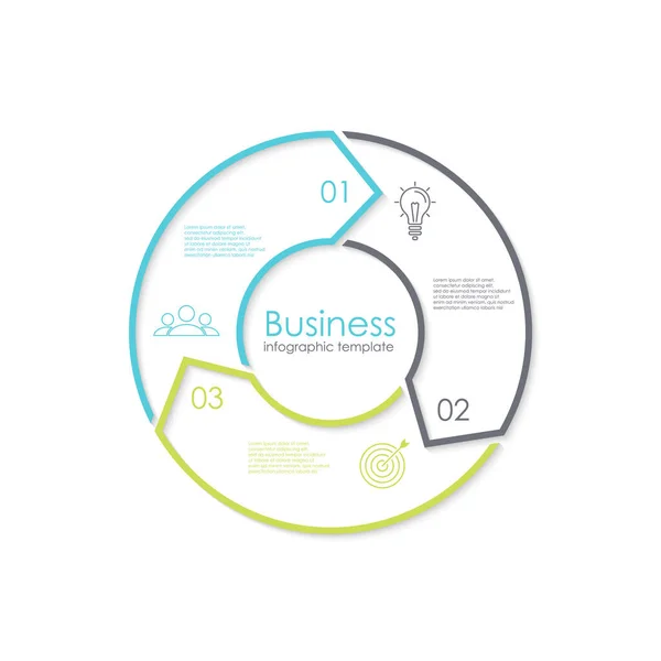 Modelo Infográfico Círculo Vetorial Com Seta Para Diagrama Ciclo Gráfico — Vetor de Stock