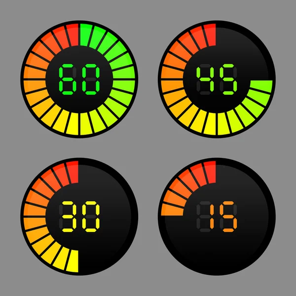 Set di icone timer digitali — Vettoriale Stock