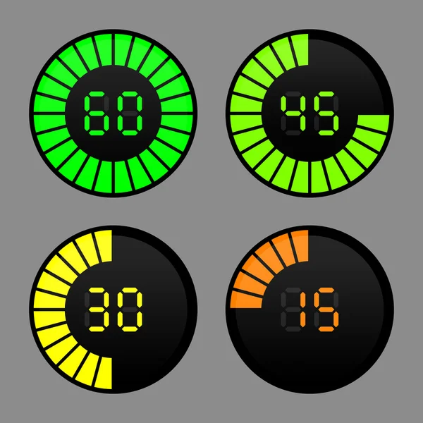 Conjunto de iconos de temporizador vectorial — Archivo Imágenes Vectoriales