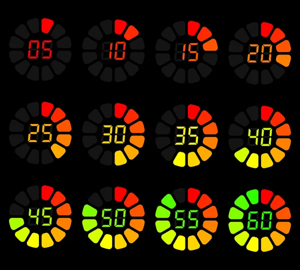Conjunto de temporizador de color — Vector de stock