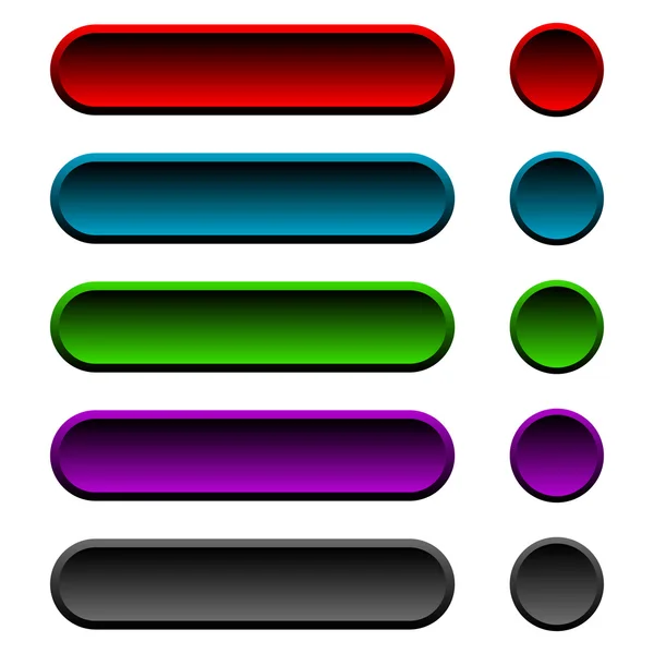 Conjunto de botones web de colores — Vector de stock