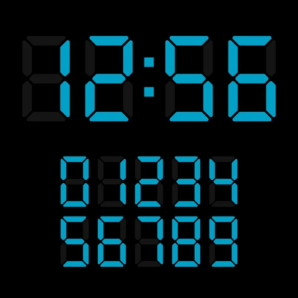 Reloj digital azul — Vector de stock