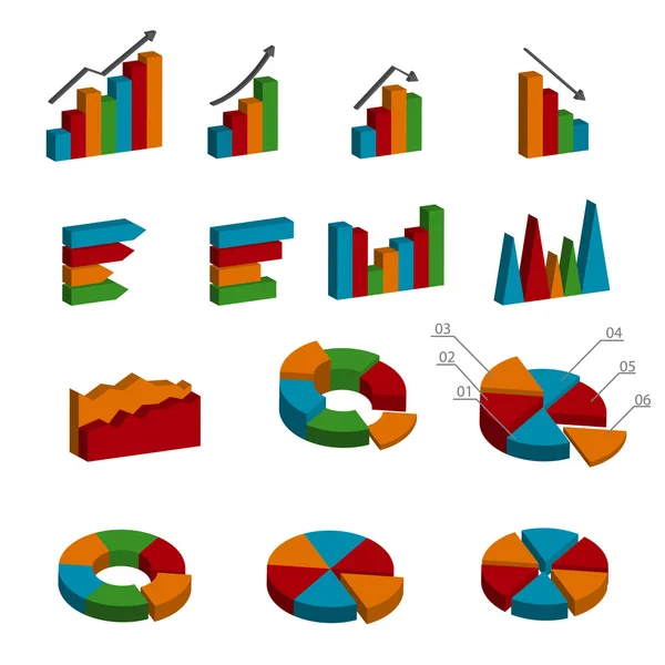 Serie di diagrammi, istogramma aziendale — Vettoriale Stock