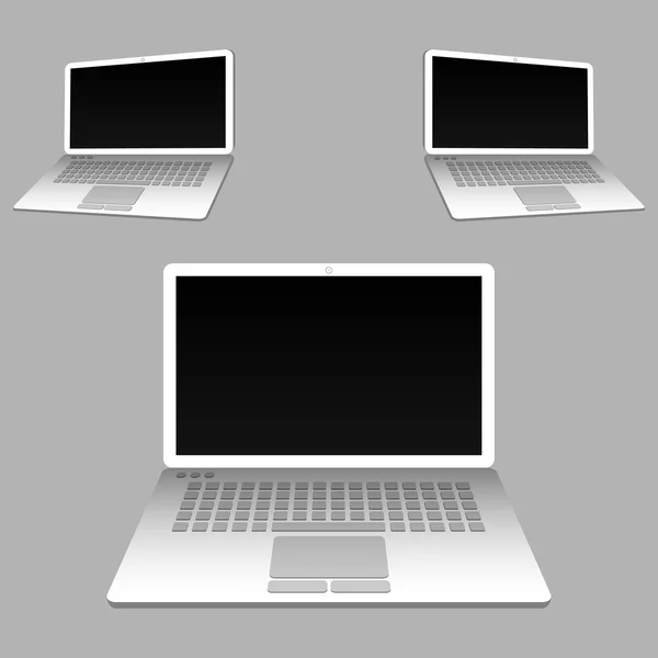 White laptop computers — Stock Vector