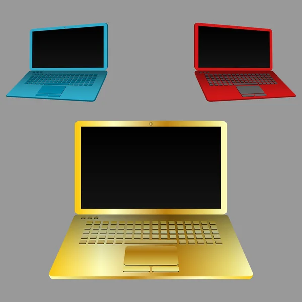 Color laptop computers — Stock Vector