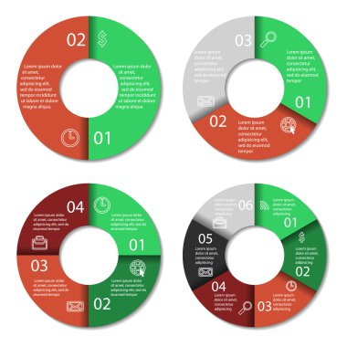 Yuvarlak Infographic diyagramı kümesi