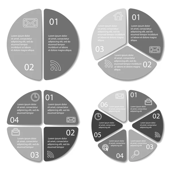 Conjunto de diagrama infográfico redondo — Vetor de Stock