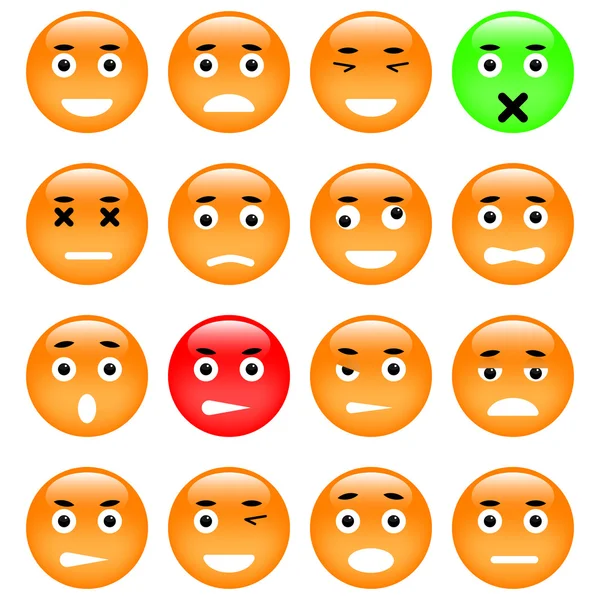 Conjunto de emoticonos — Vector de stock