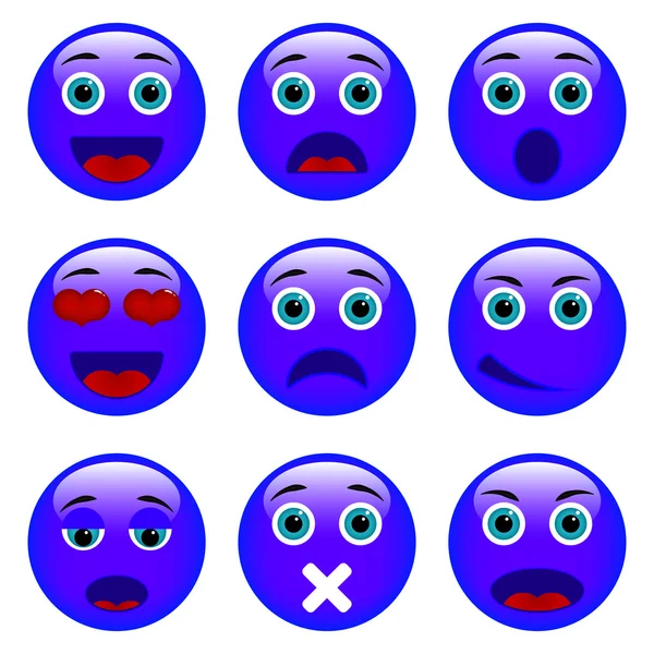 Satz von Emoticons. Emoji-Set — Stockvektor