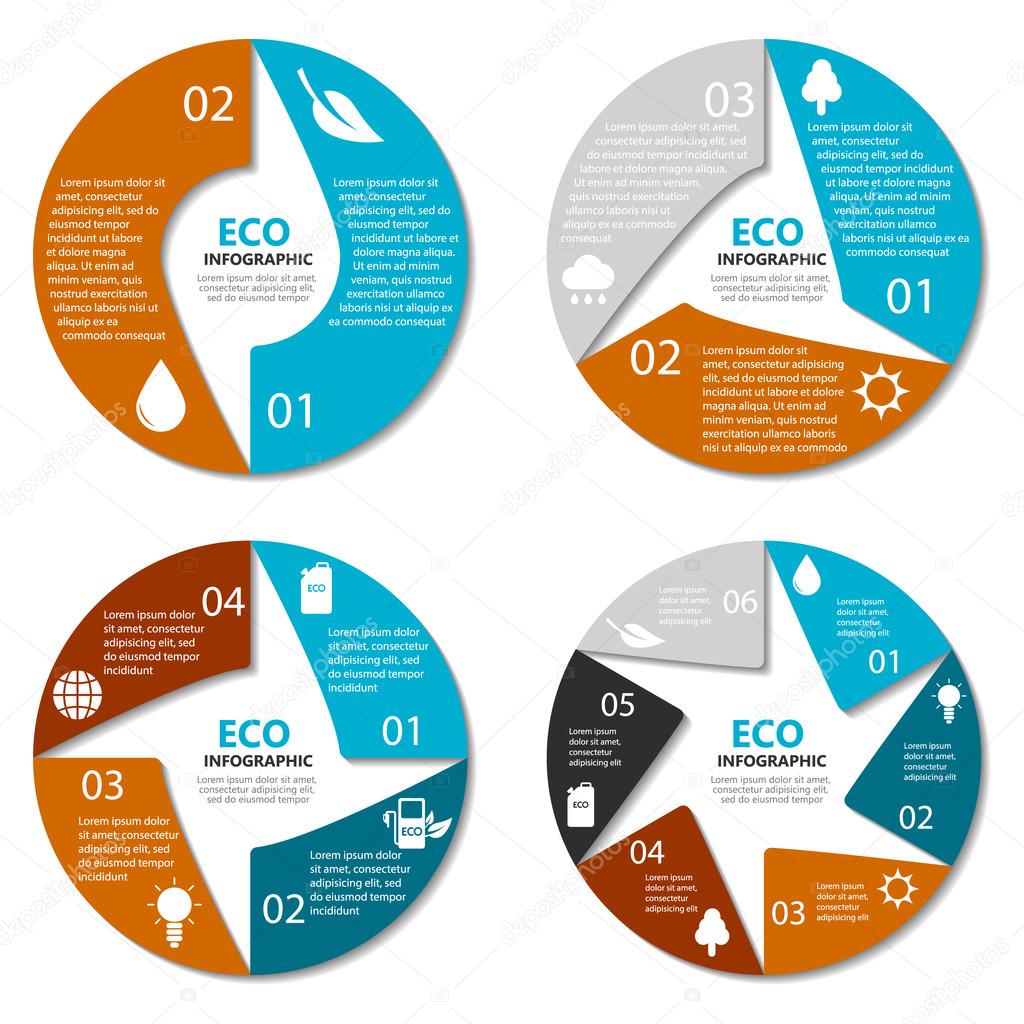 Ecology circle diagram, round infographic