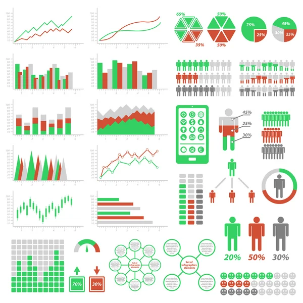 Conjunto de elementos infográficos — Vetor de Stock