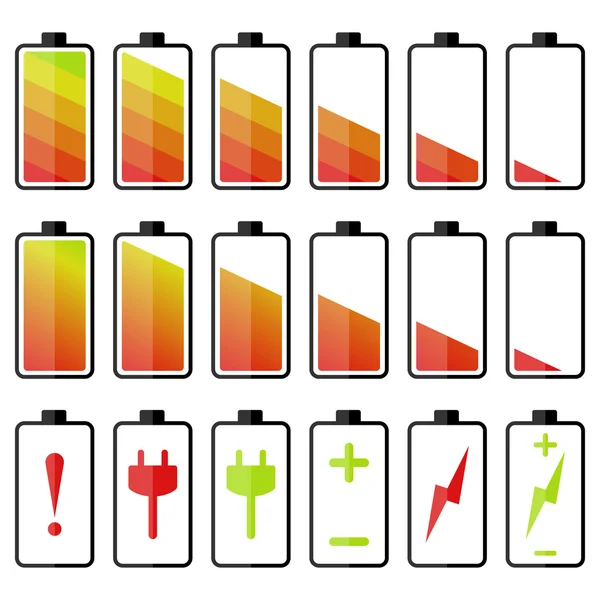 Batterie-Symbol gesetzt — Stockvektor