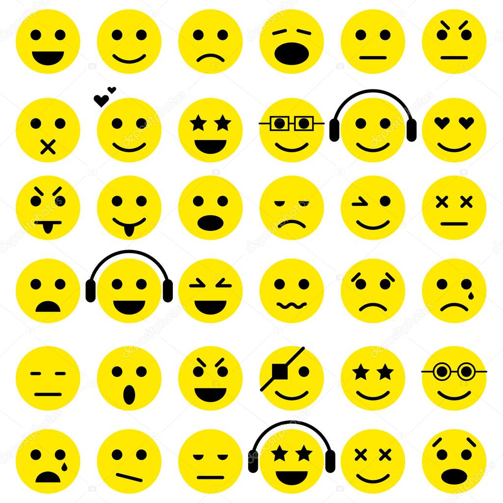Set of Emoticons. Smiley icons