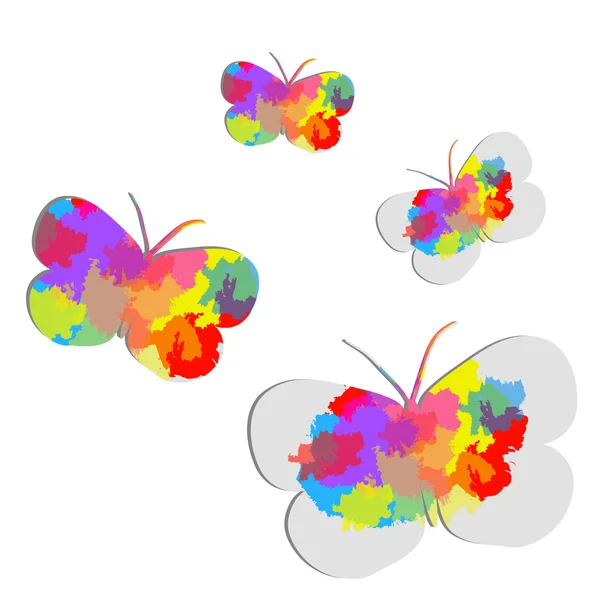 Vector abstracte vlinders achtergrond, kleurrijke — Stockvector