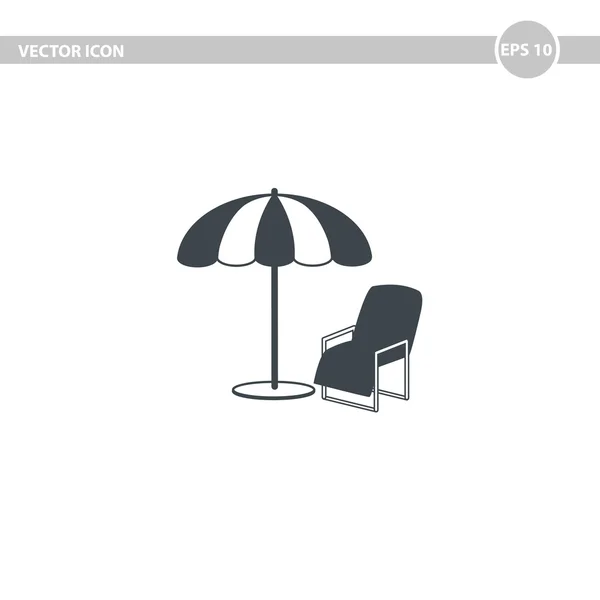 Illustration vectorielle du parapluie et de l'icône du transat — Image vectorielle