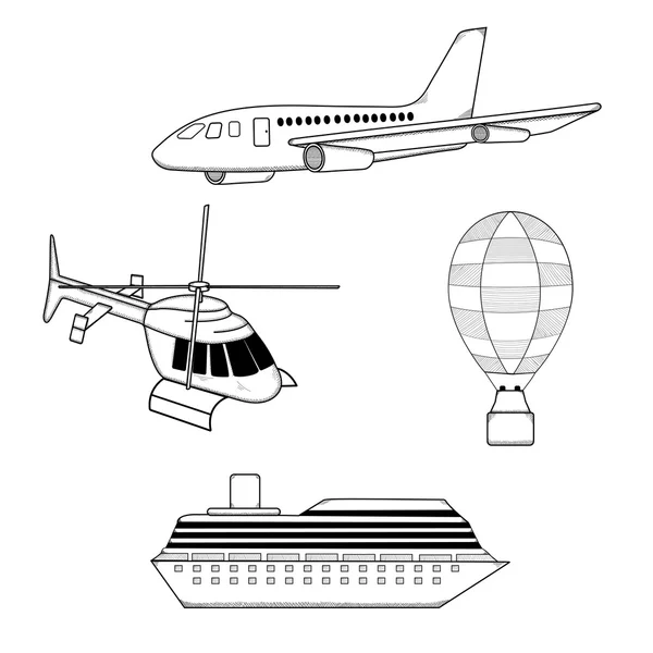 Vektor Transport Set, Logistik, Reisen — Stockvektor