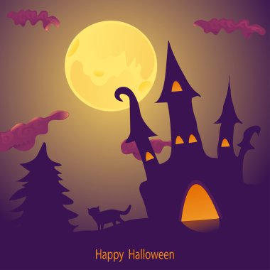 Karanlık halloween illüstrasyon vektör