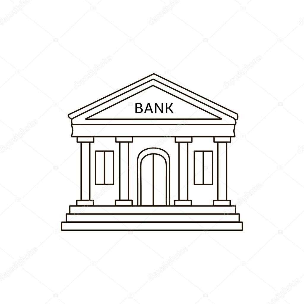 Bank Building Icon Lines Drawing Stock Vector (Royalty Free) 436142557 |  Shutterstock