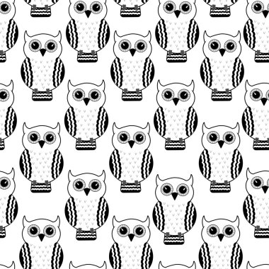 Baykuş seamless modeli. Kuşlar arka plan