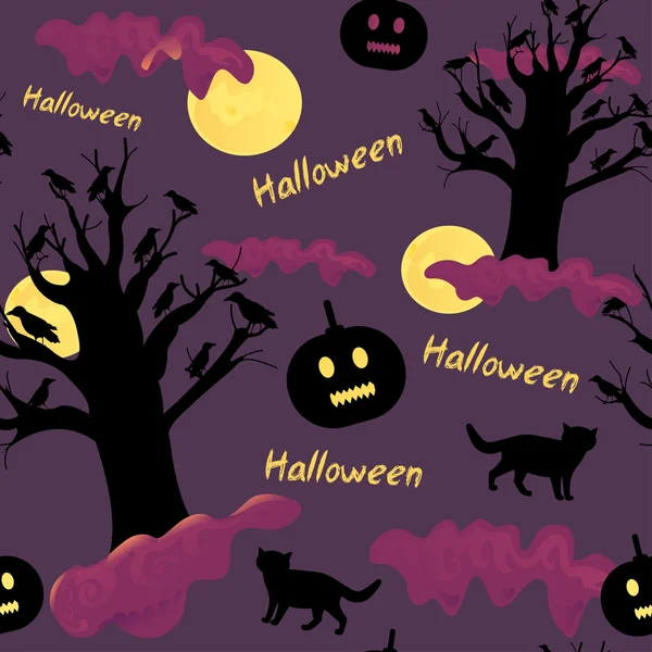 Halloween bezešvé vzor. Hororové pozadí — Stockový vektor